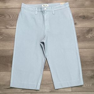 Madewell 18” Slim Emmet High Rise Wide Leg Crop Pants Light Blue Size 31P‎